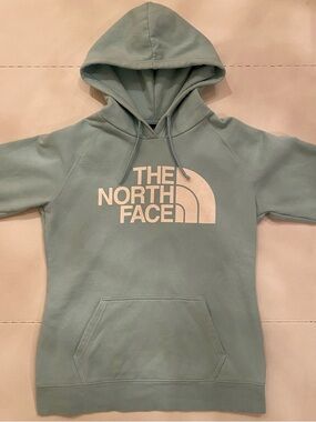 The North Face Sage Green Pullover Hoodie with White Logo